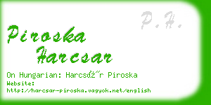 piroska harcsar business card